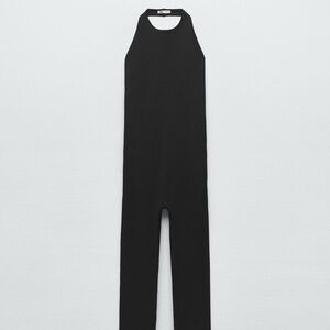 Zara Classic Black Sleeveless Jumpsuit